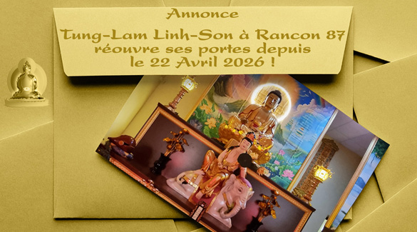 Annonce Centre Bouddhiste Tung-Lam Linh-Son réouvre depuis le 22 Avril 2026 - Amitabha 